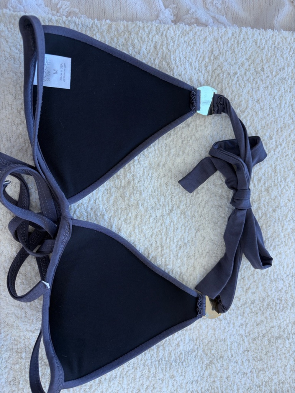 VODA Women's Gray Triangle Bikini Set - Classic Halter Swimwear - Picture 7 of 7